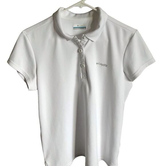 Columbia women’s PFG fishing shirt polo short sleeve white - Picture 1 of 7